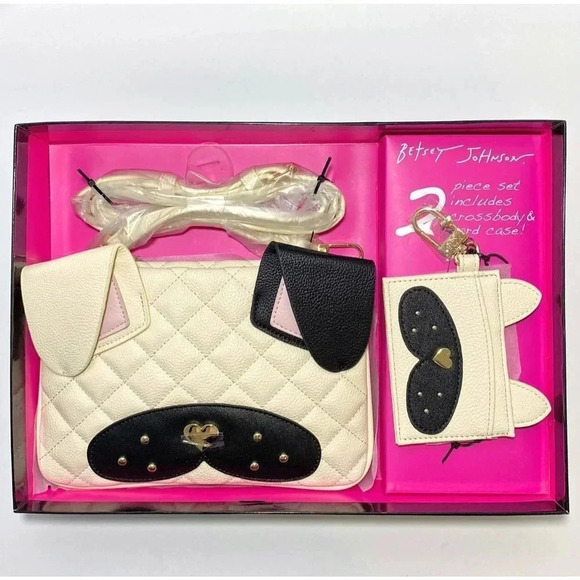 Betsey Johnson Puppy Dog Purse & Key Card Case ID Charm Gift Box - Picture 2 of 7